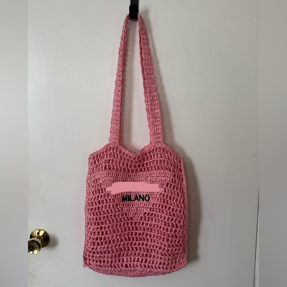 Pink Crochet Tote